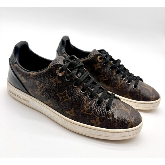 Louis Vuitton Frontrow Sneakers Brown Monogram Low Top Lace Up Shoes EU 37 US 7 - Picture 9 of 14